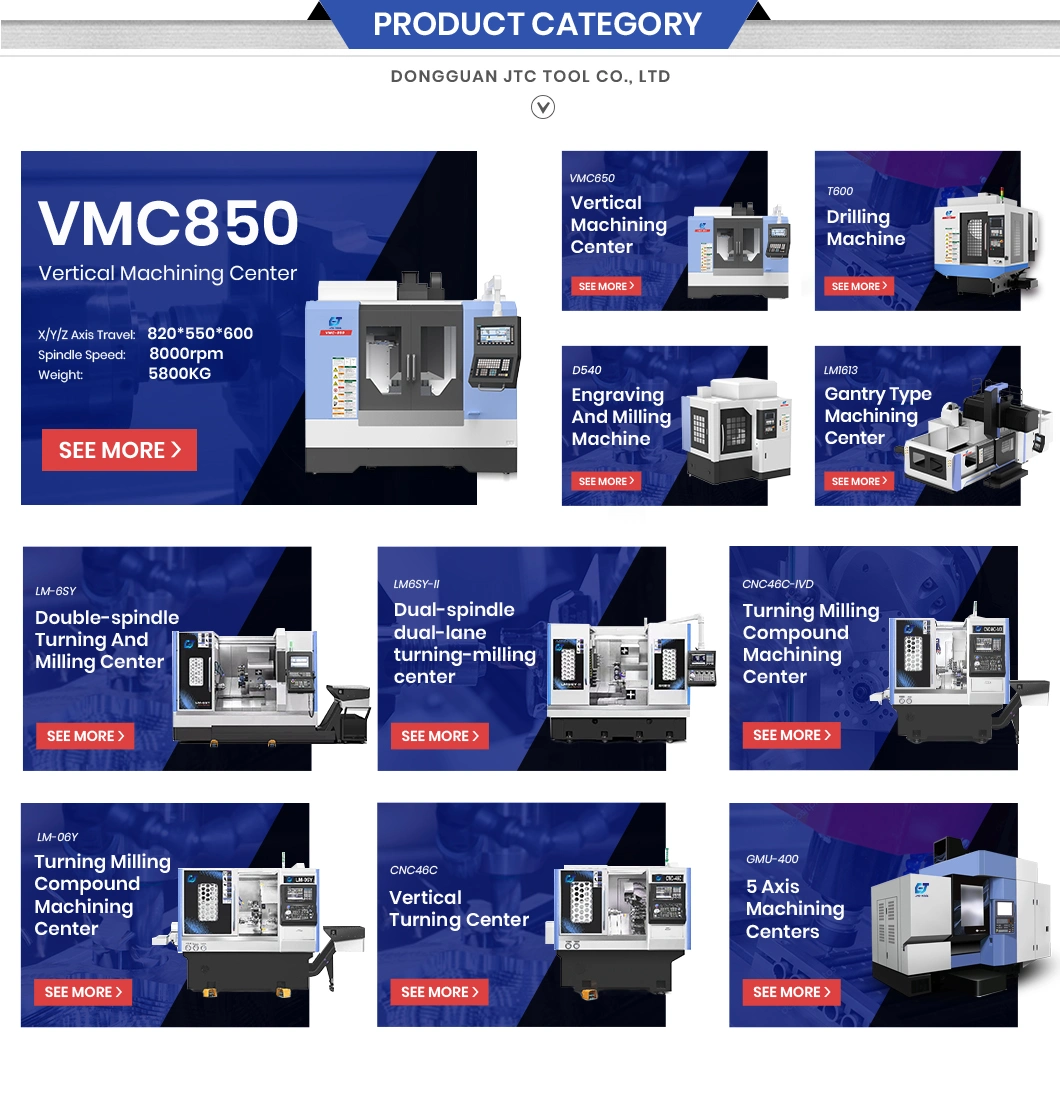 Jtc Tool 320 Table Travel Y mm 4 Axis CNC Wood Lathe Turning Machine Suppliers Vmc850 CNC Turn Mill Center Machine China Vertical Machining Center Machine